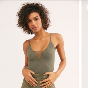 Free people Come Around Cami in dark green